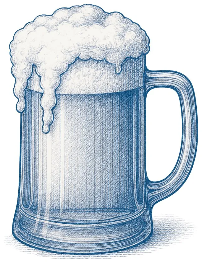 Zeichnung eines Bierkrugs